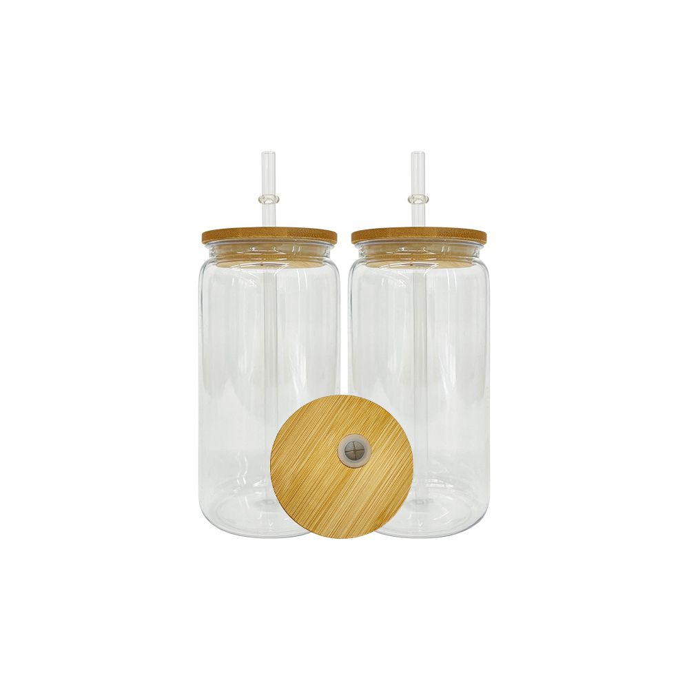 US Warehouse 50pack 16oz clear plastic cups with bamboo lids