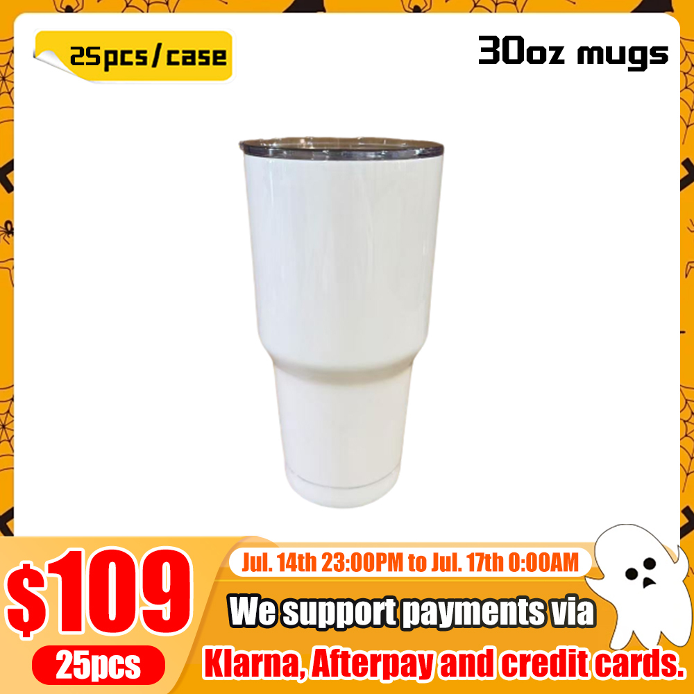 KOCDAM 25pack 30oz white mugs with plastic cups US Warehouse