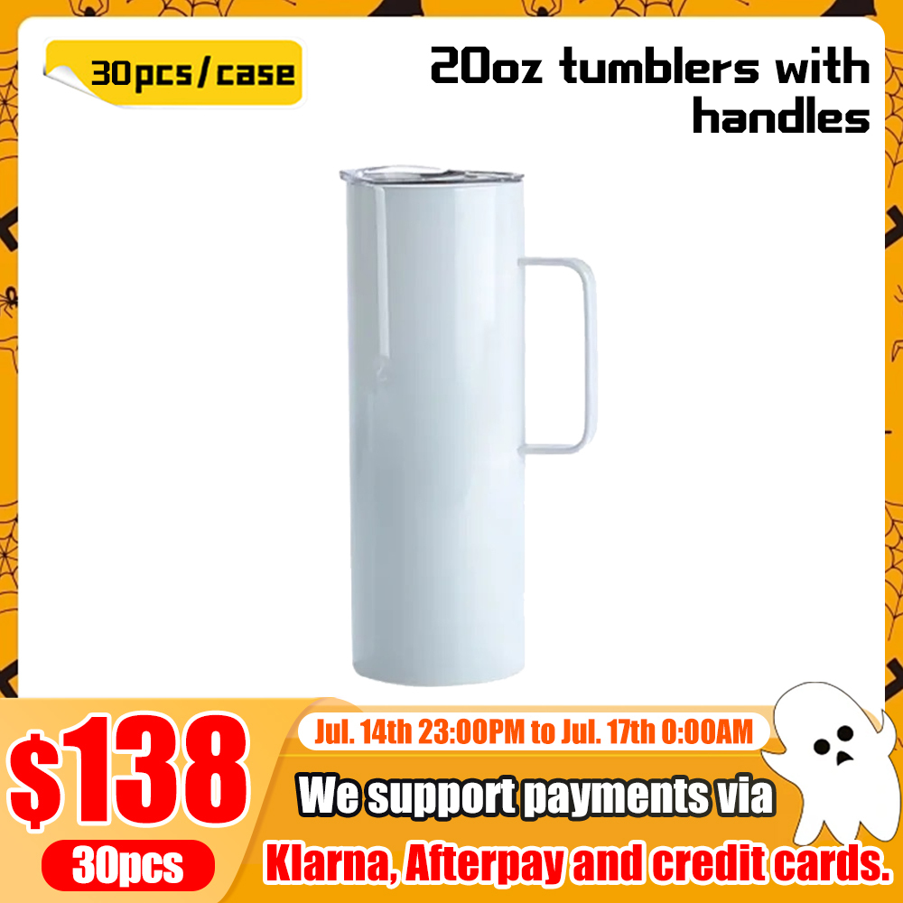 kocdam 30pack 20oz sublimation blank tumblers with handles