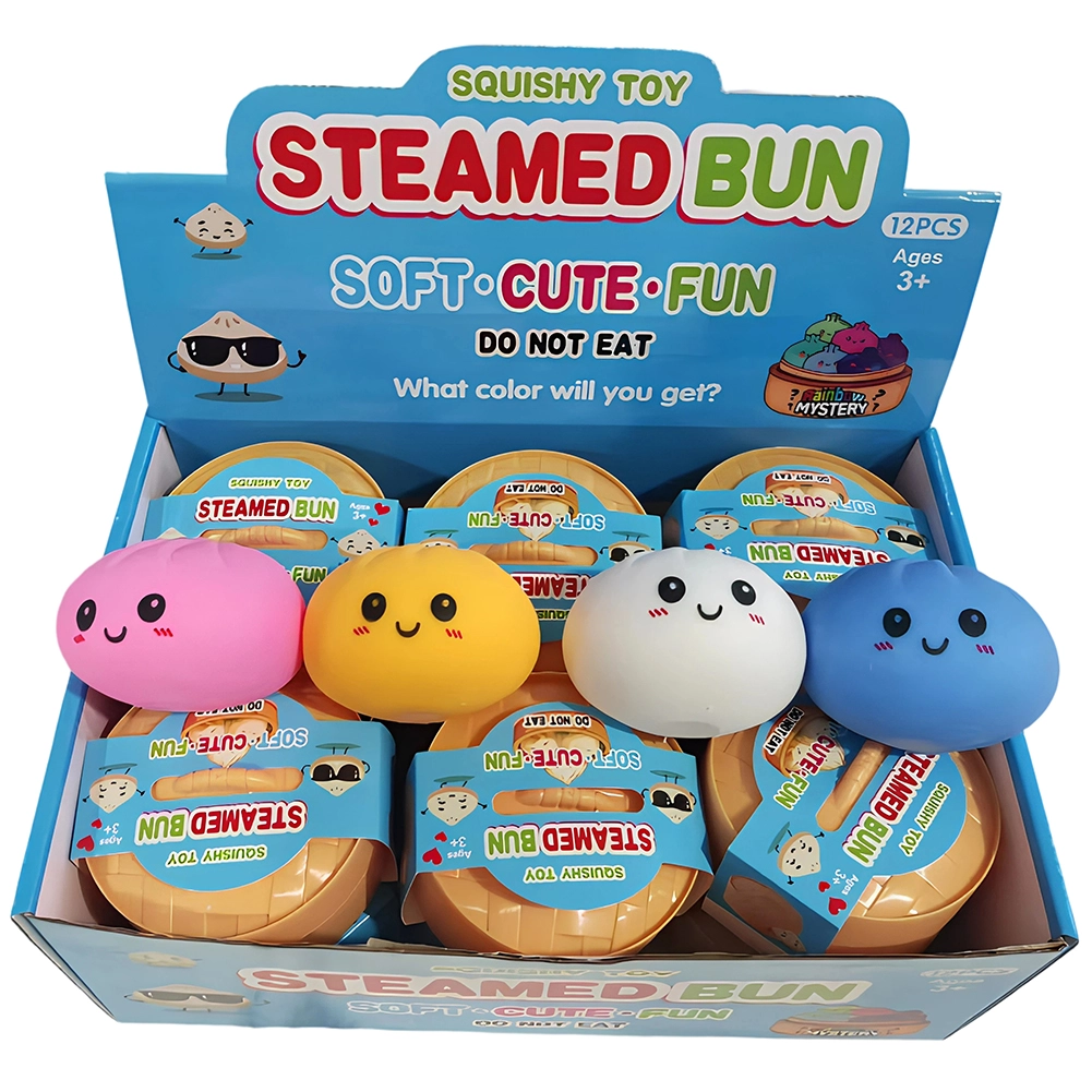 KOCDAM 72 Pack USA Warehouse Dumpling Squishy Colorful Soft Squeeze Decompression Dumpling Squishy Toys with Steamer
