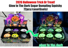 KOCDAM 72 Pack USA Warehouse Halloween Maltose Slow Rising Glow In The Dark Sugar Dumpling Squishy Stress Relief Fidget Toys for Kids