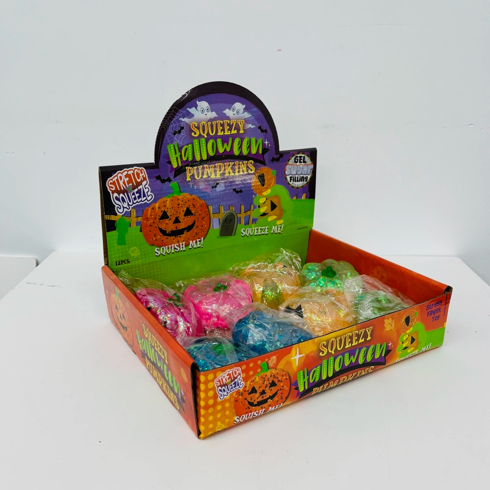 KOCDAM 72 Pack  USA Warehouse Maltose Slow Rising Halloween Pumpkin Squeezee Toy Squishy Stress Relief Fidget Toys for Kids