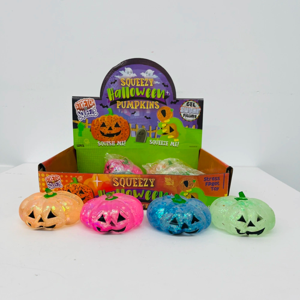 KOCDAM 72 Pack  USA Warehouse Maltose Slow Rising Halloween Pumpkin Squeezee Toy Squishy Stress Relief Fidget Toys for Kids