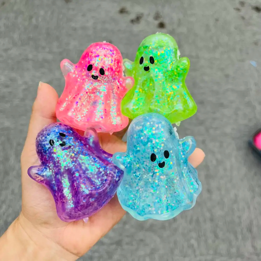 72 Pack KOCDAM USA Warehouse Halloween Needoh Style Pumpkin Bat Ghost Slow Rising Squishy Stress Relief Fidget Toys for Kids
