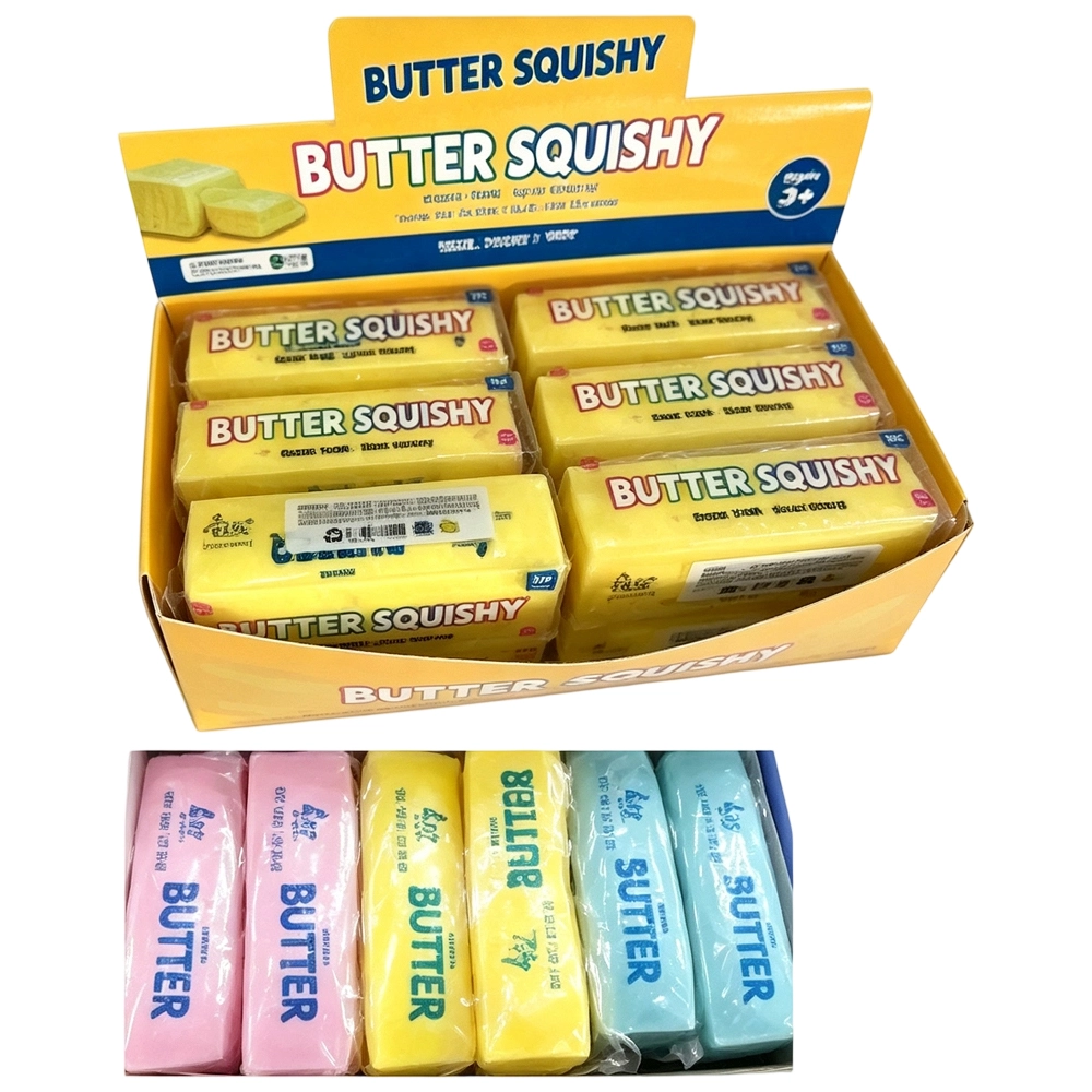 72 Pack kocdam USA Warehouse 4oz Crunchy Butter Block‑Filled Crinkle Sound Squishy ASMR Stress Relief Fidget Toys for Kids