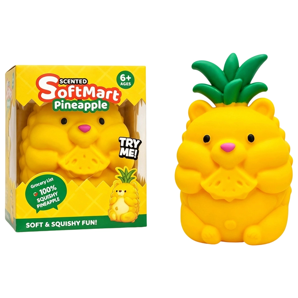 24 Pack kocdam USA Warehouse TPR Flour Filled Jumbo Pineapple Bear Squishy ASMR Fruit Stress Relief Fidget Toys for Kids