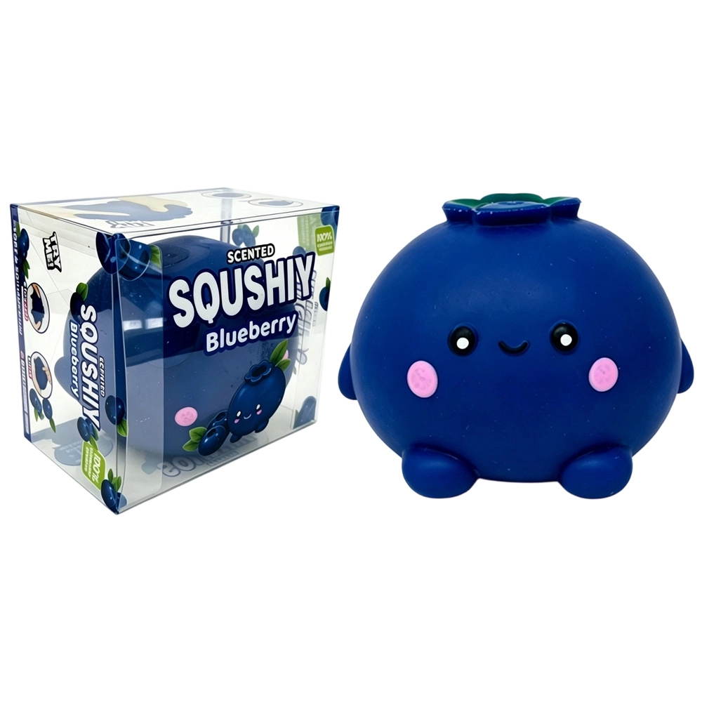 24 Pack kocdam USA Warehouse TPR Soft Stretchable Jumbo Blueberry Realistic Fruit Shape Squeeze Squishy Stress Relief Fidget Toys for Kids