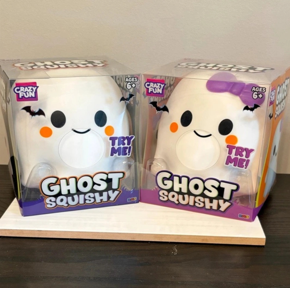 24 Pack kocdam USA Warehouse CRAZY FUN 13.5*13cm Cute Halloween Ghost Squishy Stress Relief Fidget Toy for Kids