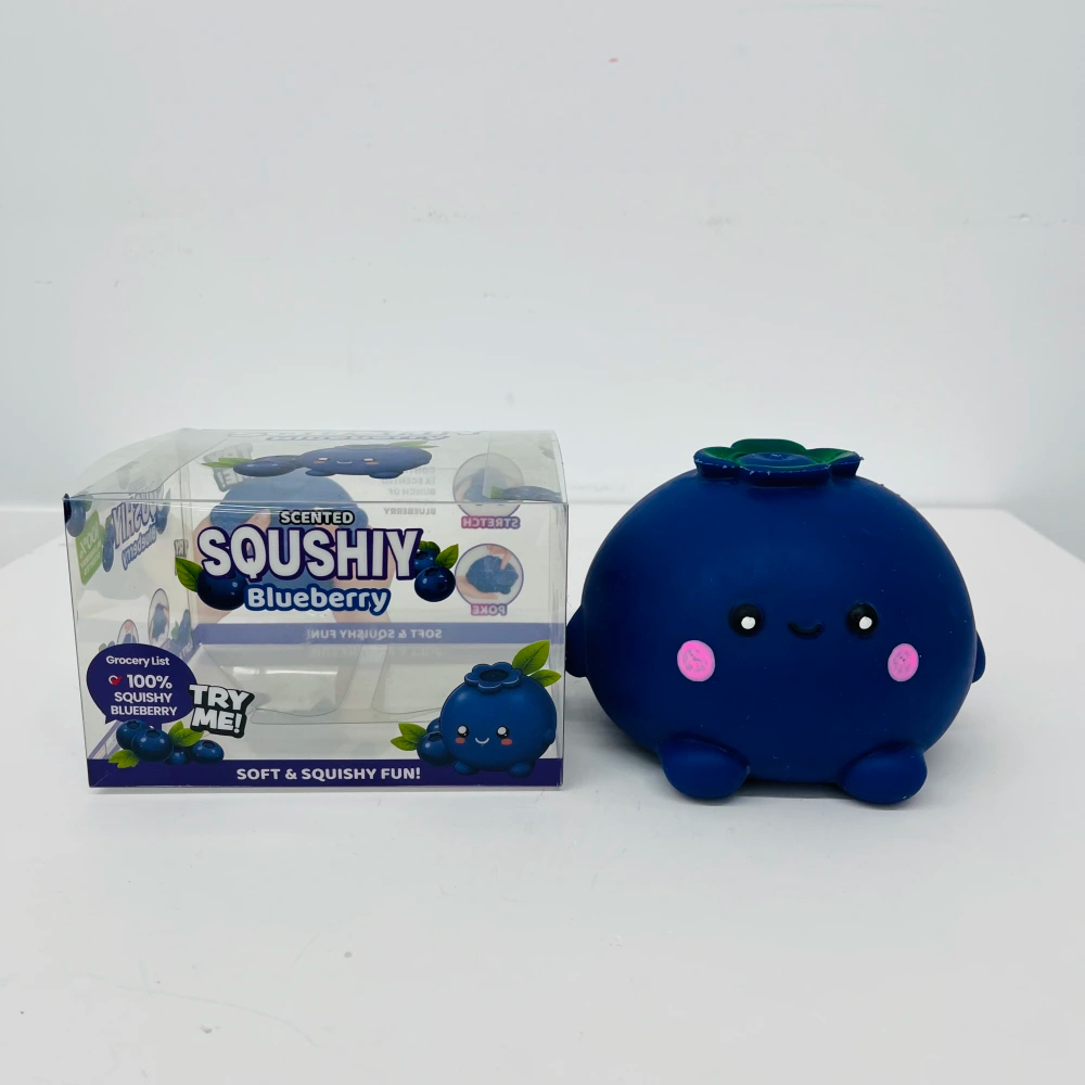 24 Pack kocdam USA Warehouse TPR Soft Stretchable Jumbo Blueberry Realistic Fruit Shape Squeeze Squishy Stress Relief Fidget Toys for Kids