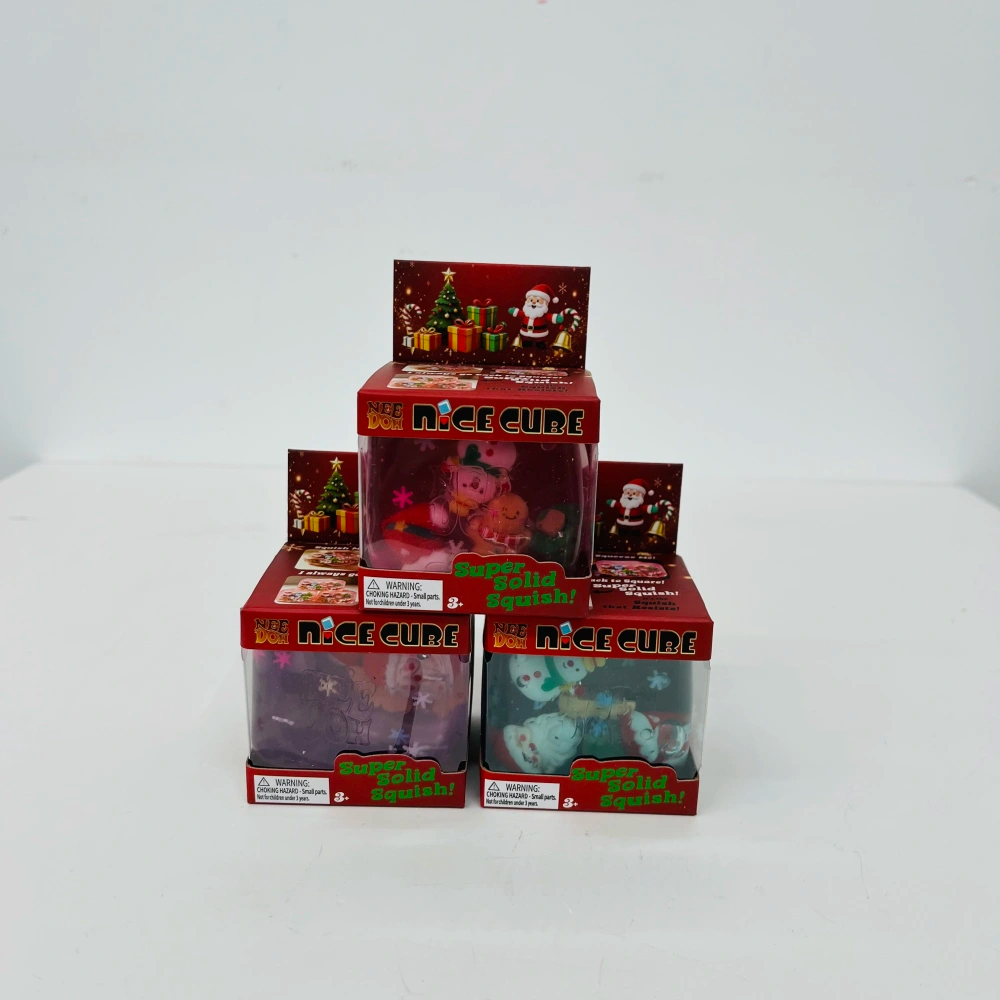 60 Pack kocdam USA Warehouse Needoh Style Nice Cube Sugar Squishy Stress Relief Fidget Toys with Christmas Decorations for Kids