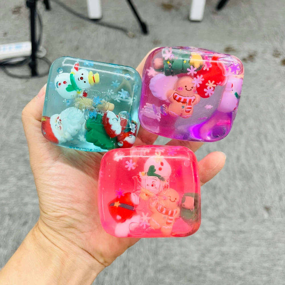 60 Pack kocdam USA Warehouse Needoh Style Nice Cube Sugar Squishy Stress Relief Fidget Toys with Christmas Decorations for Kids
