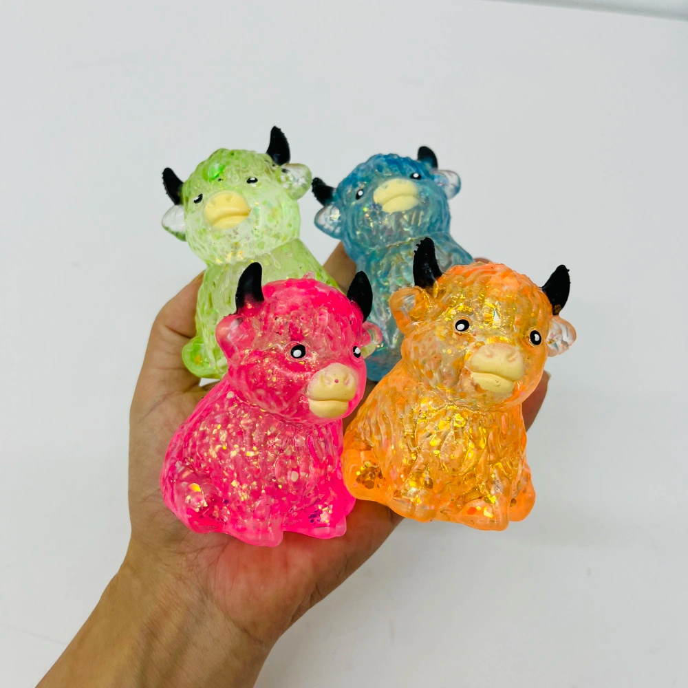 72 Pack KOCDAM USA Warehouse Maltose Slow‑Rising Farm Animal Squeeze Highland Cow Squishy Stress Relief Fidget Toys for Kids