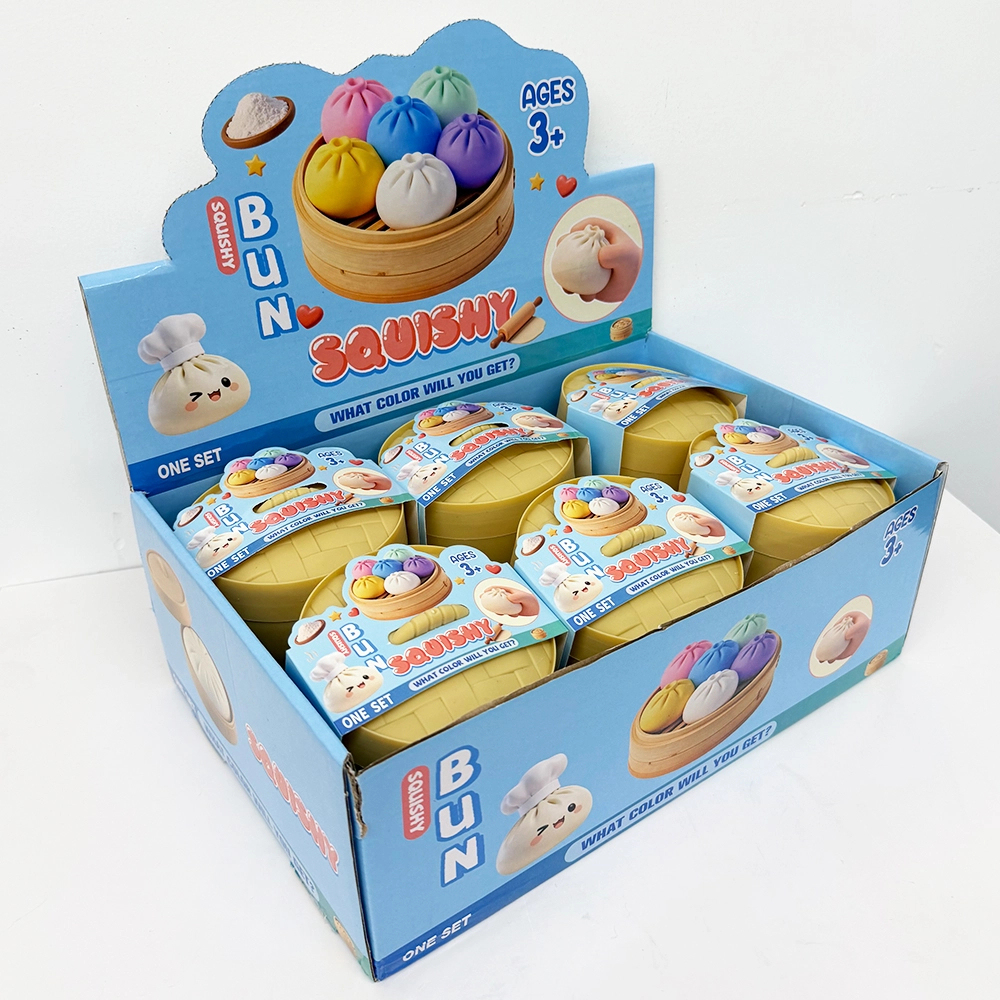 72 Pack kocdam USA Warehouse 8.5cm Maltose Glitter Slow Rising Multi-color Sugar Dumpling Stress Relief Squishy Toys with Steamer