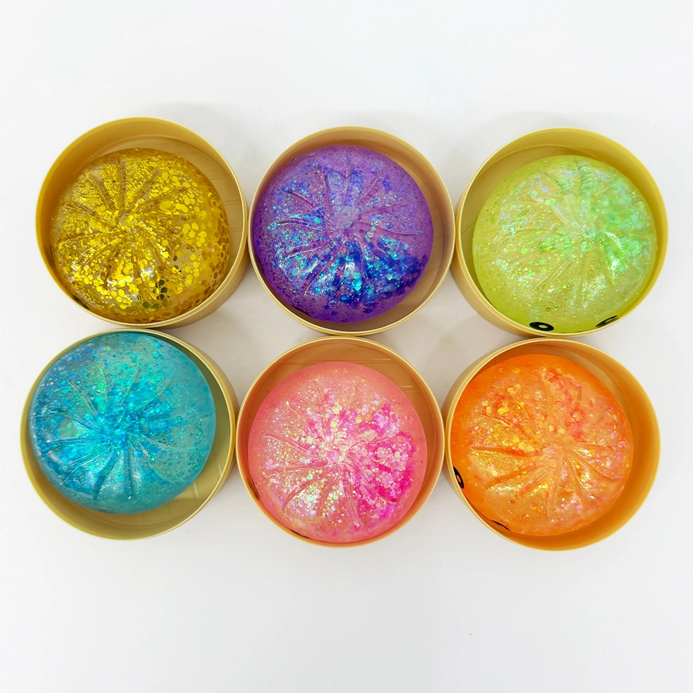 72 Pack kocdam USA Warehouse 8.5cm Maltose Glitter Slow Rising Multi-color Sugar Dumpling Stress Relief Squishy Toys with Steamer