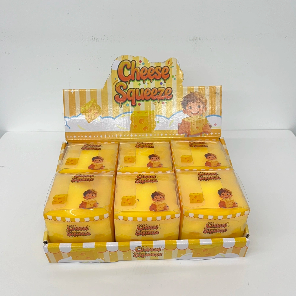 72 Pack KOCDAM USA Warehouse 7.5cm Flour Filled Cheese Squishy Stress Relief Fidget Toy for Kids