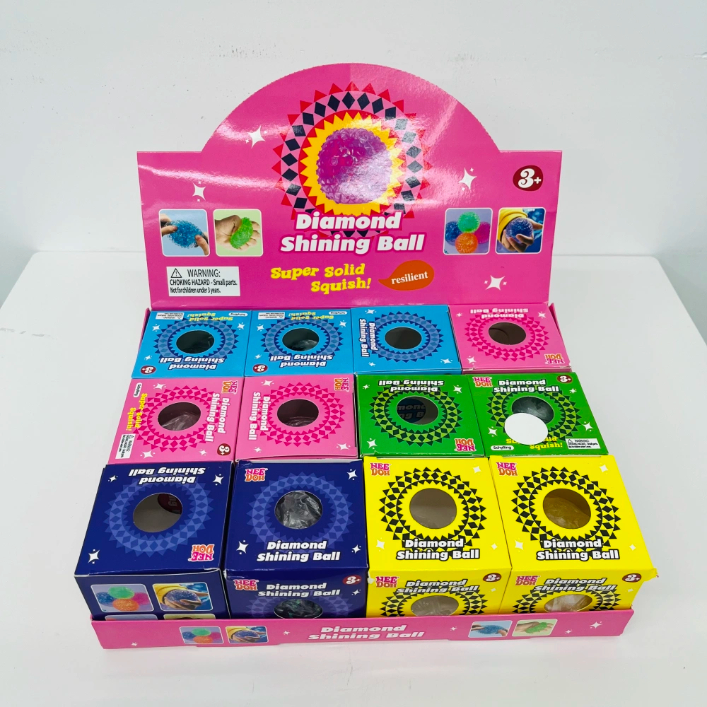 72 Pack kocdam USA Warehouse NeeDoh Style Diamond Shining Balls Squishy Stress Relief Fidget Toys for Kids