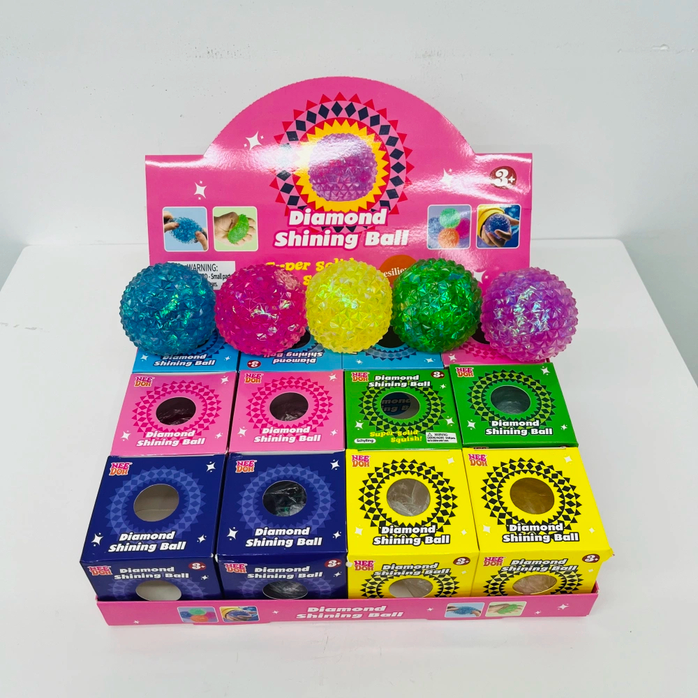 72 Pack kocdam USA Warehouse NeeDoh Style Diamond Shining Balls Squishy Stress Relief Fidget Toys for Kids