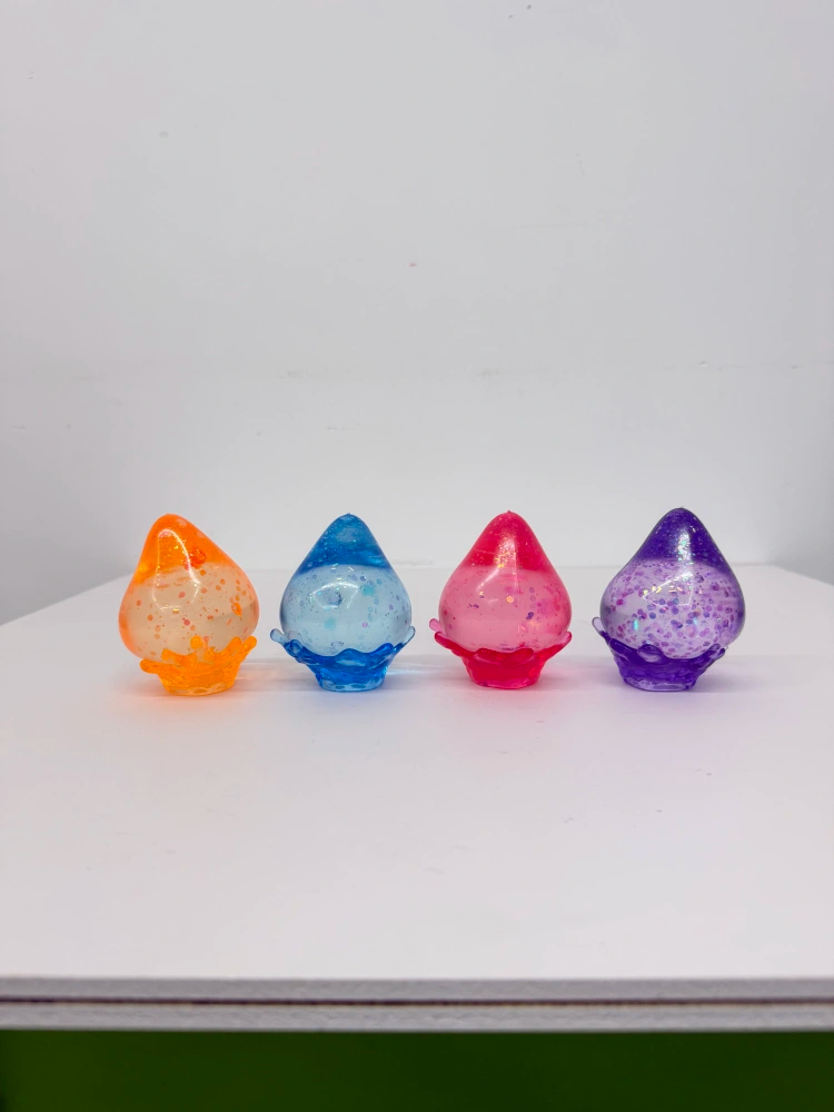 60 Pack kocdam USA Warehouse Maltose Filled Cute Water Drop Squishy Stress Relief Fidget Toy for Kids