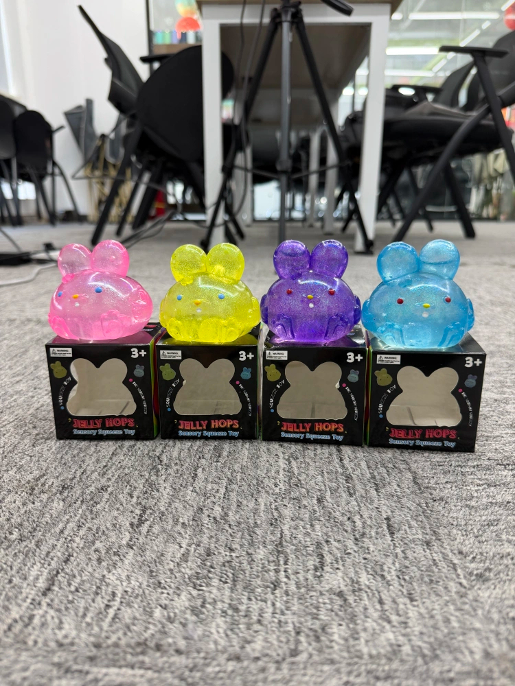 60 Pack kocdam USA Warehouse Maltose Filled Cute Bunny Squishy Stress Relief Fidget Toy for Kids