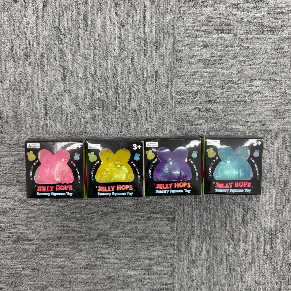 60 Pack kocdam USA Warehouse Maltose Filled Cute Bunny Squishy Stress Relief Fidget Toy for Kids