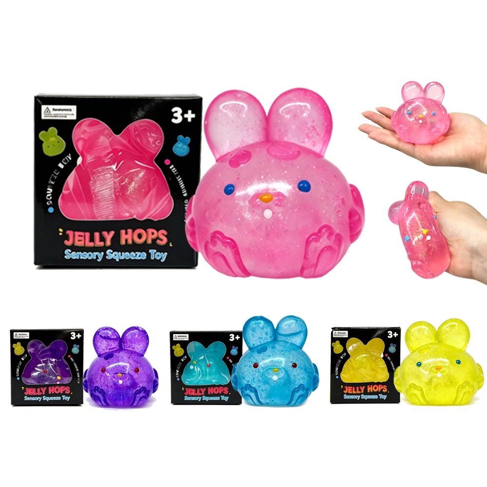60 Pack kocdam USA Warehouse Maltose Filled Cute Bunny Squishy Stress Relief Fidget Toy for Kids