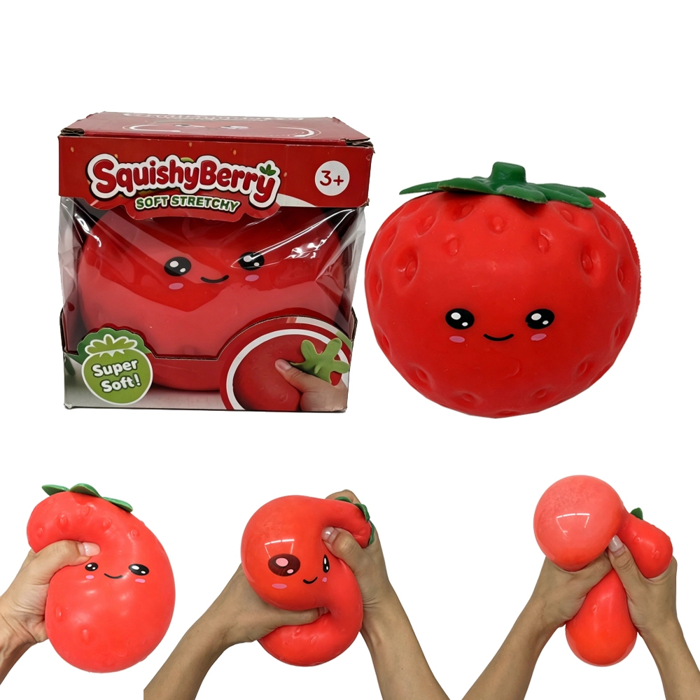 24 Pack kocdam USA Warehouse 15cm*12cm Jumbo Emoji Strawberry Squishy Stress Relief Fidget Toy for Kids