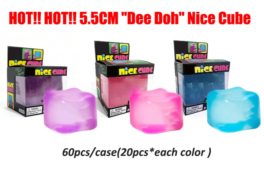 60 Pack KOCDAM USA Warehouse 5.5CM  Style Squishy Ice Nice Stress Cube