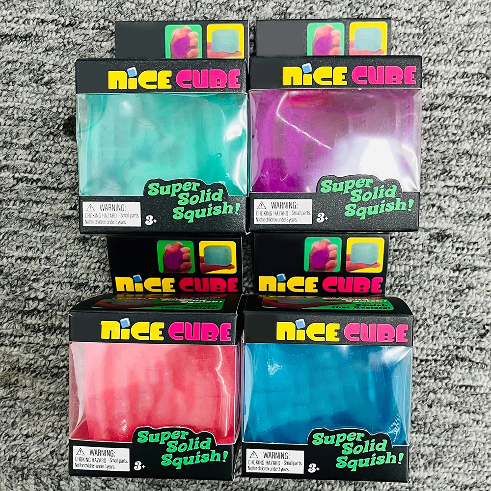 60 Pack KOCDAM USA Warehouse Slow Rising Style Multi-colors 5.5cm Square Ice Cube Squishy Stress Relief Fidget Toy for Kids