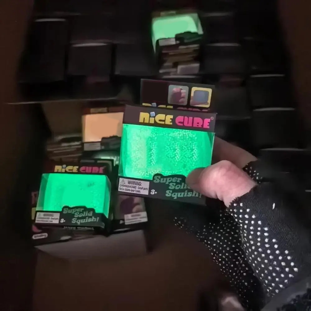 72 Pack KOCDAM USA Warehouse Halloween Glowing in Dark Slow Rising Glitter Cubes Squishy Stress Relief Fidget Toy for Kids