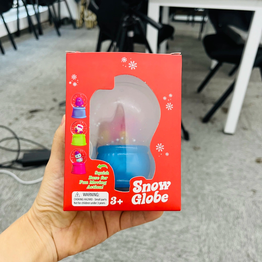 60 Pack kocdam USA Warehouse Style Christmas Snow Globe Flow Squishy Stress Relief Fidget Toys with Flashing Light for Kids