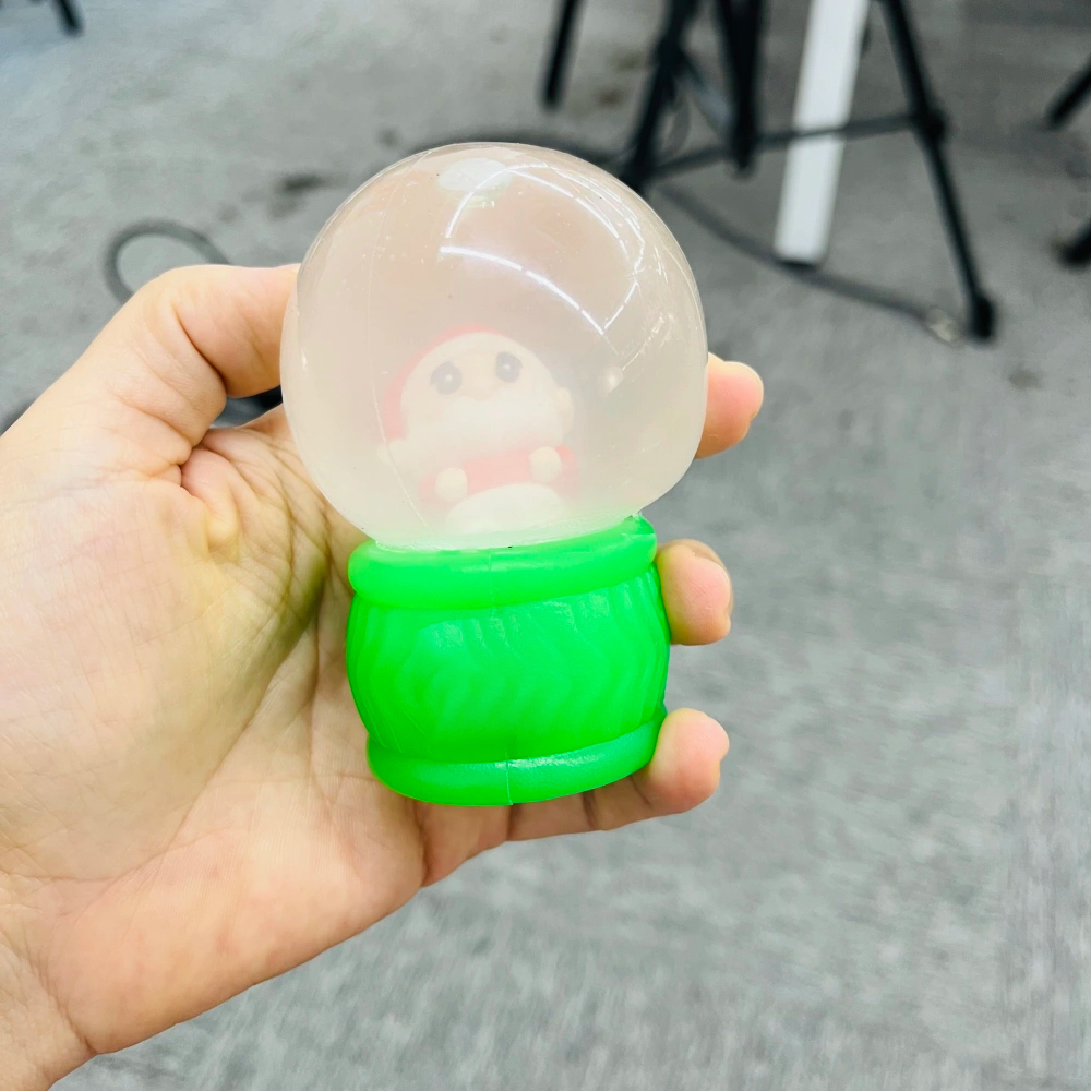60 Pack kocdam USA Warehouse Style Christmas Snow Globe Flow Squishy Stress Relief Fidget Toys with Flashing Light for Kids