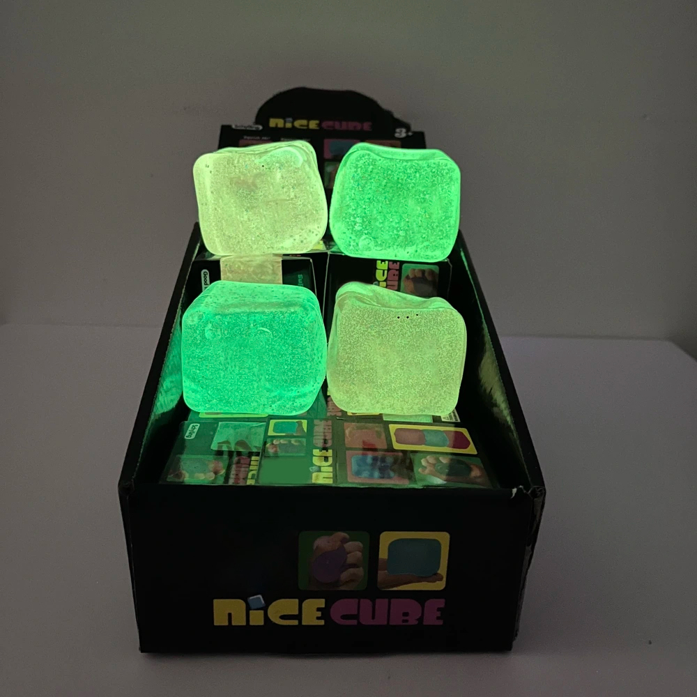 72 Pack KOCDAM USA Warehouse Halloween Glowing in Dark Slow Rising Glitter Cubes Squishy Stress Relief Fidget Toy for Kids