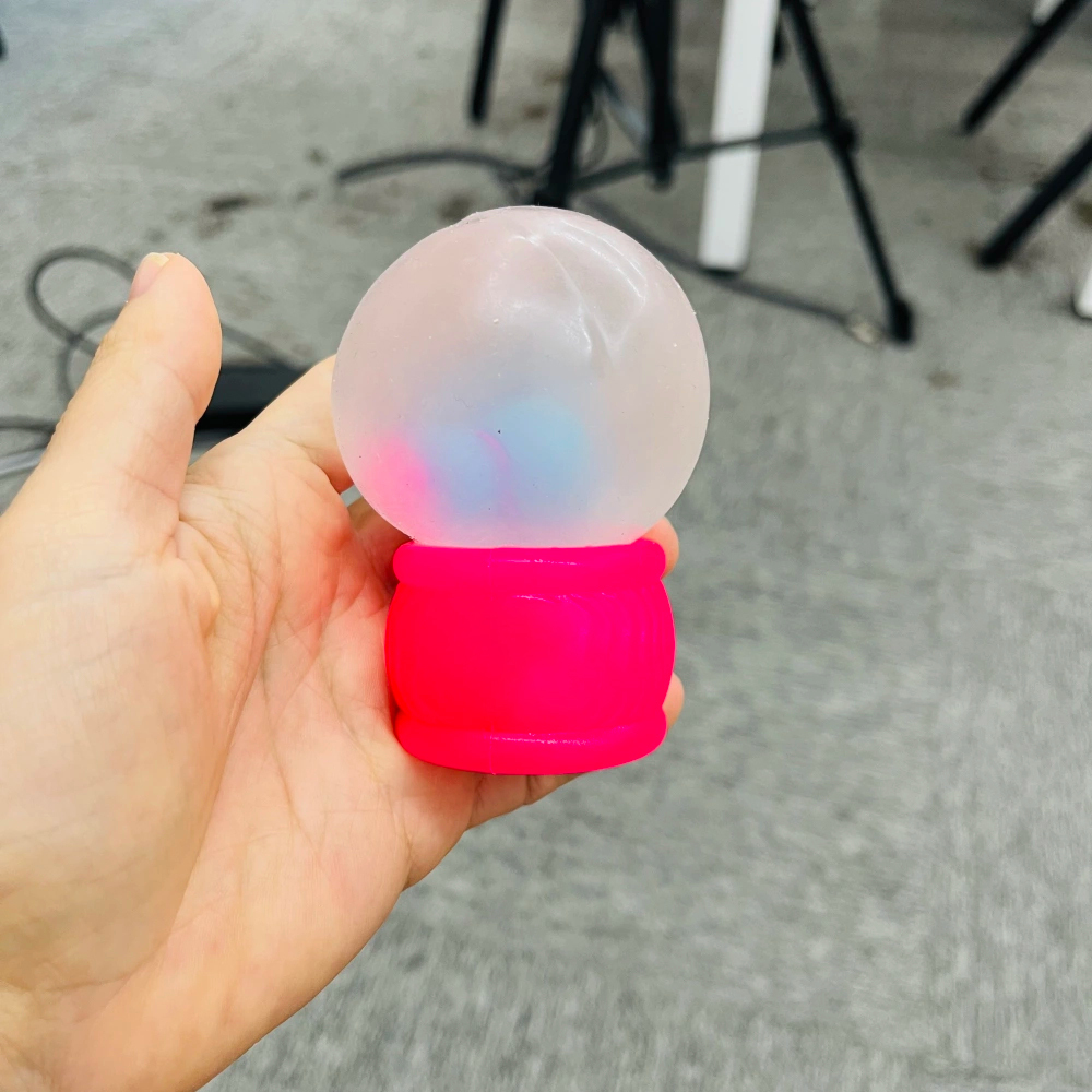60 Pack kocdam USA Warehouse Style Christmas Snow Globe Flow Squishy Stress Relief Fidget Toys with Flashing Light for Kids