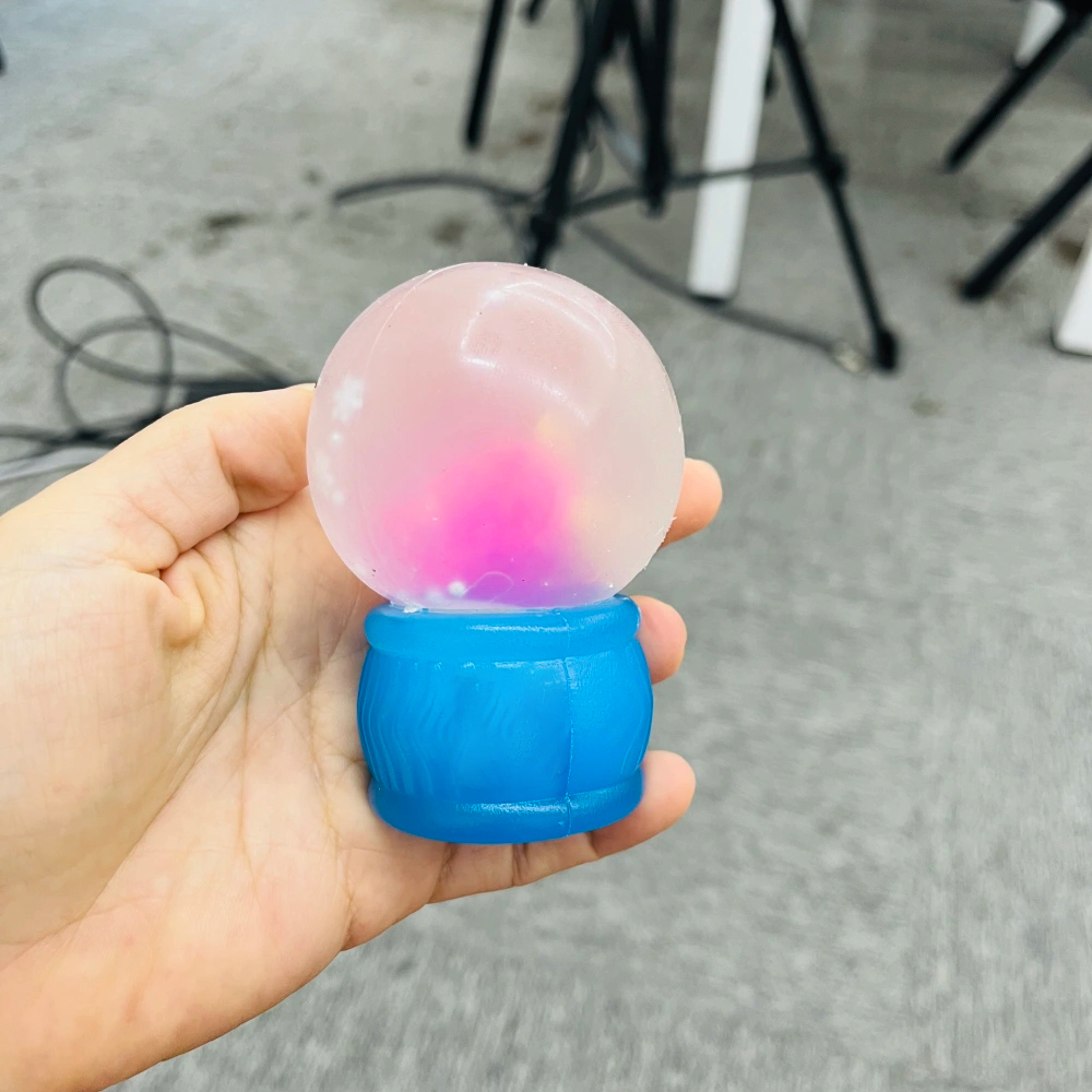 60 Pack kocdam USA Warehouse Style Christmas Snow Globe Flow Squishy Stress Relief Fidget Toys with Flashing Light for Kids