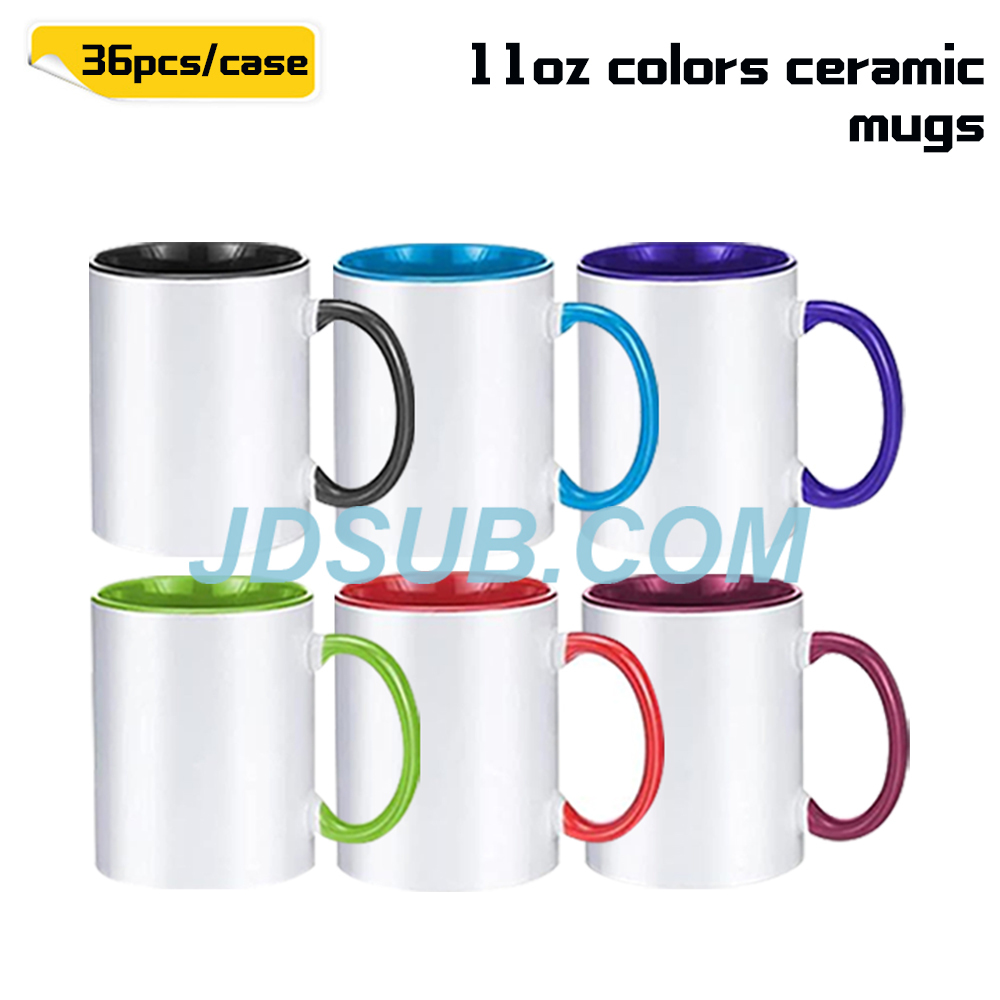 KOCDAM 36pack 11oz Ceramic Sublimation Colors Mugs With Handle And Individual Box