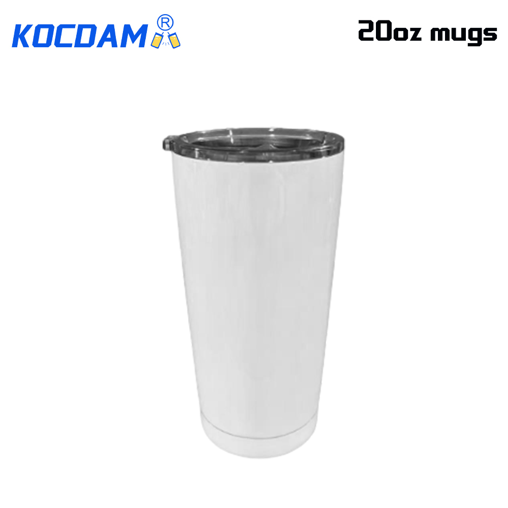 KOCDAM 25 Pack 20oz Sublimation Mugs Stainless Steel Tumblers Sublimation Blanks USA Warehouse