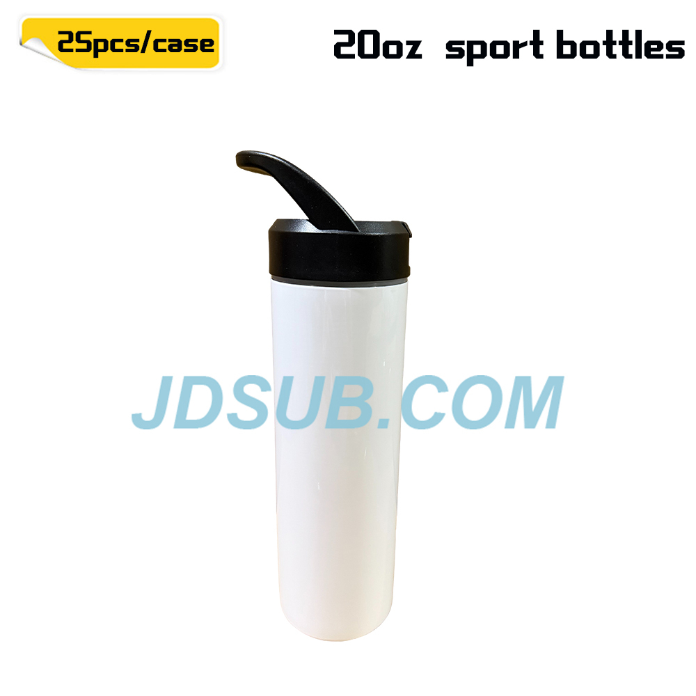 KOCDAM 25 Pack 20oz Sport Water Tumblers Water Bottles Sublimation Tumblers With Black King Lids