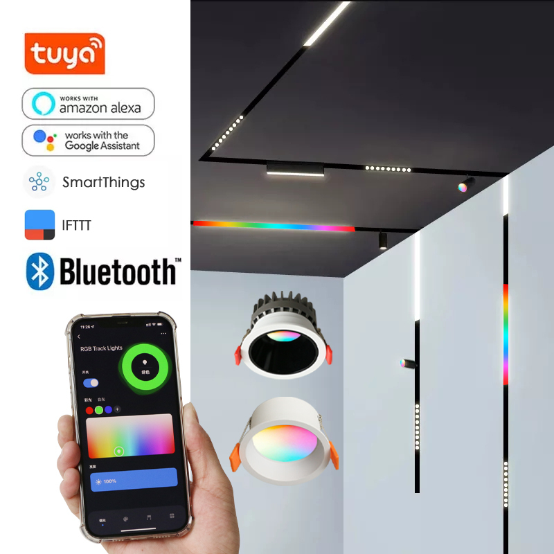 RGB Downlights Smart Home Lights Tuya Voice App Alexa Remote Control