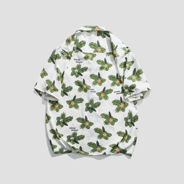 Hawaii Green Leaf Botton up Shirt