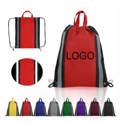 Reflective Non-Woven Drawstring Backpack(14" x 18")