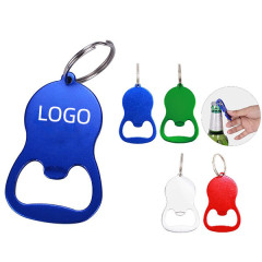 Oval Metal Bottle Opener W/ Keychain