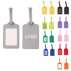 Buckled Leather Luggage Tag