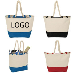 Stylish Canvas & Jute Tote