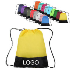 210D Two-Color Drawstring Backpack W/ Grommets
