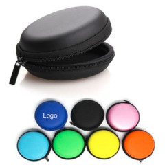 EVA Round Zippered Earphone Storage Case