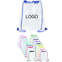 Clear PVC Drawstring Backpack(2 colors imprint)