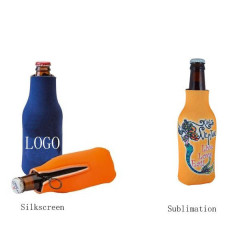 Bottle Zipper Neoprene Can Cooler(Sikscreen)