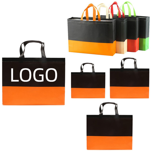 Two-tone Patchwork Non-Woven Tote Bag(17 5/16