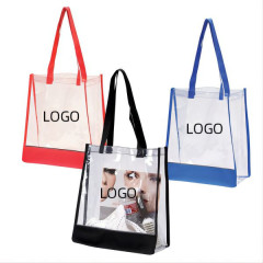 Clear Tote Bag W/ Color Trim