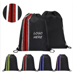 210D Drawstring Backpack W/ Vertical Zippered